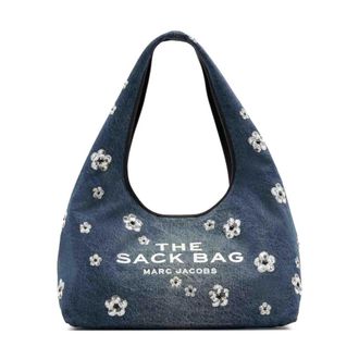 Marc Jacobs Tassen, Dames, Blauw, ONE Size, Denim, The Sequin Daisy Denim Sack Bag