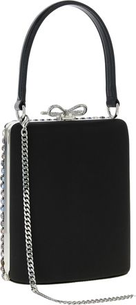 Self Portrait Womens Clutch Black Polyester Elastane