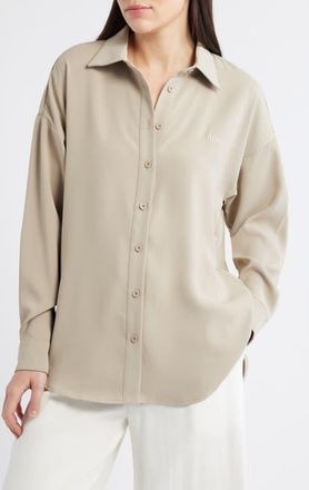 Odd Muse Ultimate Muse Button Front Shirt in Taupe at Nordstrom, Size X-Small