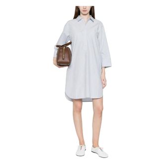 Woolrich Shirt Dresses, female, Blue, Size: XS Striped Mini Dress