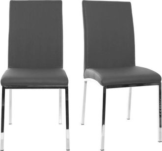 Miliboo Set di 2 sedie design poliuretano grigio simea