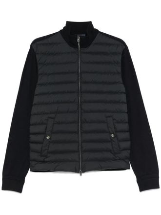 Herno panelled jacket - men - Wool/Polyamide/Silk/Polyurethane/Polyester/Goose Down/Goose Feather - 52 - Blue