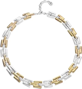 UNOde50 Necklace Plated in Half Sterling Silver Half 18K Gold with Links in Silver And Gold at Nordstrom