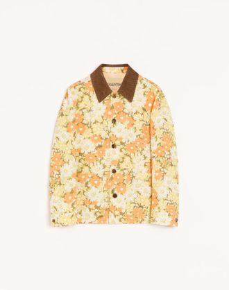 Valentino Giacca camicia Valentino in drill di cotone con stampa Papier Floral Uomo MULTICOLOR 48
