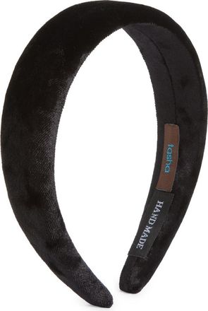 Tasha Padded Velvet Headband in Black at Nordstrom