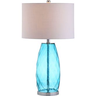 Jonathan Y Designs Juliette 26.5 Glass/Metal LED Table Lamp in Moroccan Blue at Nordstrom