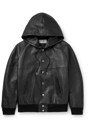 Celine Printed Leather Hooded Blouson Jacket