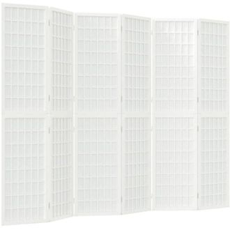 vidaXL Biombo plegable con 6 paneles estilo japonés blanco 240x170 cm Vidaxl