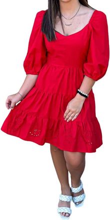 Skies Are Blue Clothing Entirely Yours Dress In Fiery Red