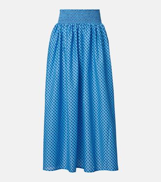 Montce Swim Millie plaid cotton maxi skirt