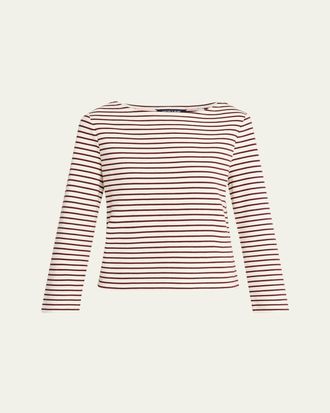 Veronica Beard Hovey Striped Knit Top