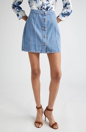 L'agence Phia Seamed Denim Miniskirt in Hartland at Nordstrom, Size 26