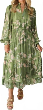 Lost + Wander Womens Serene Midi Dress In Green
