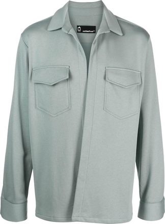 Styland x notRainProof open-front cotton shirt jacket - unisex - Organic Cotton - M - Blue