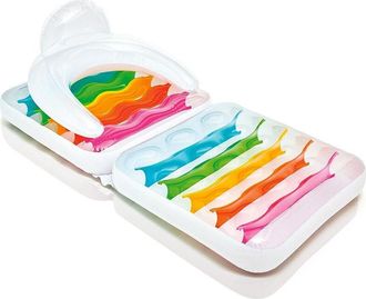 Trade Shop Trade Shop - Sill&oacute;n Inflable Mat 2 En 1 Plegable Con Mochila En La Piscina De 198x94cm