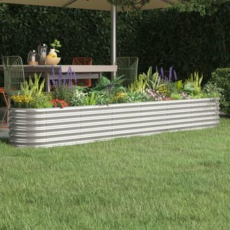 vidaXL Vidaxl - Jardinera Arriate Acero Galvanizado Plata 260x40x36 Cm