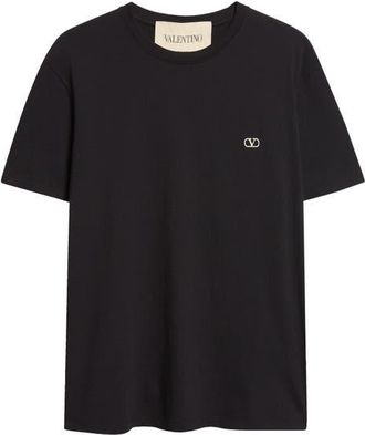 Valentino VLOGO Cotton T-Shirt in Black at Nordstrom, Size X-Large