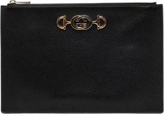 Gucci Pre-owned Clutch - Dames - Vintage Clutch - Zwart - ONE Size - Leer - Vintage