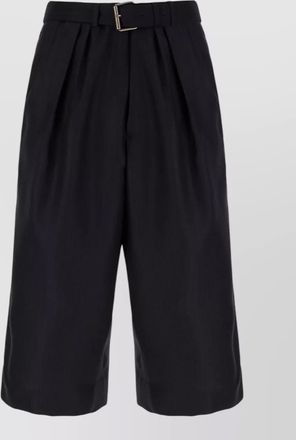 Dries Van Noten wool bermuda shorts pleated front belt loops