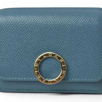 Bulgari Bvlgari Bvlgari Blue Turquoise Leather Wallet (Tri-Fold) (Pre-Owned)