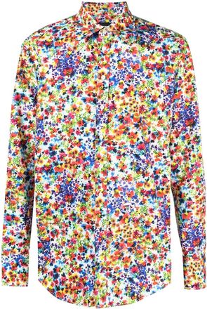 Dsquared2 floral-print cotton shirt - men - Cotton - 50 - Blue