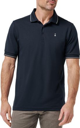 Travis Mathew Happier Hour Tipped Cotton Polo in Total Eclipse at Nordstrom, Size Xx-Large