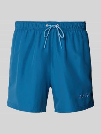 HUGO BOSS Badeshorts mit Label-Applikation Modell DOGFISH in Blau, Gr&ouml;&szlig;e XXL