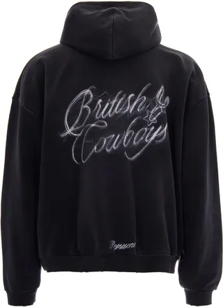 Represent Mens Hoodie British Cowboys Stained Black Cotton Sweatshirts Sweater