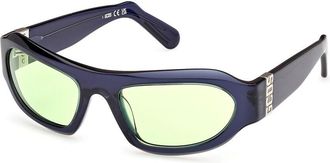 GCDS GD0045 90N Mens Sunglasses Blue Size 57