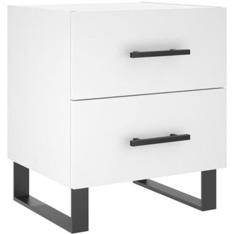 vidaXL Vidaxl - Mesita de noche madera de ingeniería blanco 40x35x47,5 cm