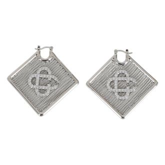 Casablanca Diamond Logo Ear Hoops - Dames - Oorbellen - Grijs - ONE Size - Accessoires