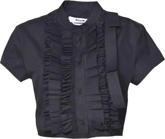 Msgm Shirt met ruches - Zwart