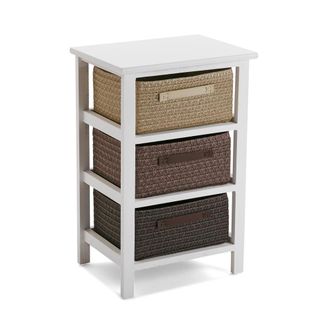VERSA Mueble de ba&ntilde;o con 3 cajones en madera y poli&eacute;ster marr&oacute;n