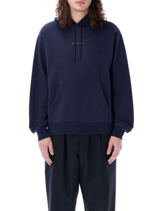 Marni Blue Logo print hoodie