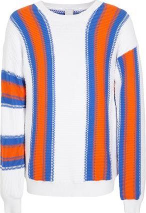 8 by YOOX ORGANIC COTTON KNIT STRIPED JUMPER