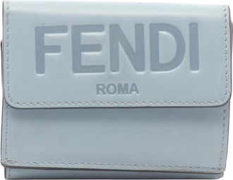 Fendi Blue Leather Wallet (Tri-Fold) (Pre-Owned)