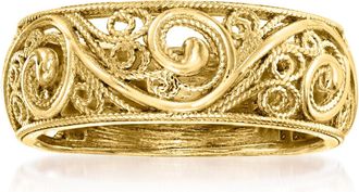 Ross-Simons 18kt Gold Over Sterling Scrollwork Ring