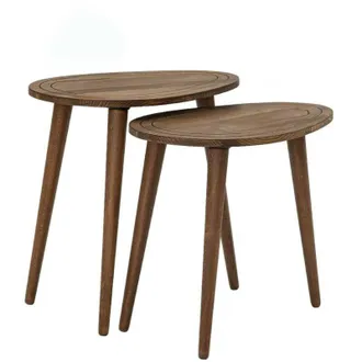Dmora Dmora - Mesa De Caf&eacute; Dgaldame, Mesa De Centro Baja, Revistero Para Sof&aacute;, Estante De La Sala De Estar, 50x33h52 Cm, Nuez