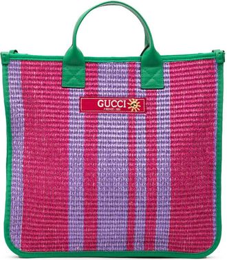 Gucci Pre-owned Gucci Children Woven Canvas Logo Firenze 1921 Tote GP6M2MDH9WF95FL1