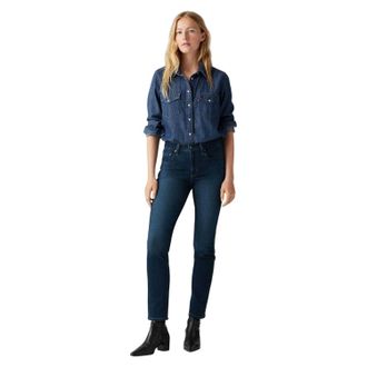 Levi's Dames/Dames Hoog Rechte Jeans (Blauw)