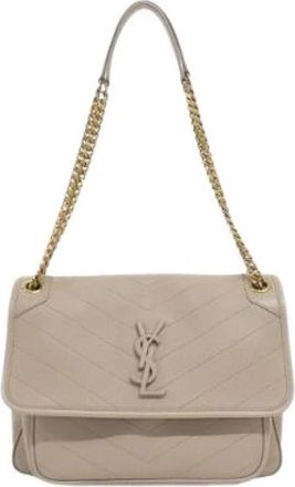 Saint Laurent Pre-owned Vintage Leren Schoudertas - Dames - Vintage Schoudertas - Beige - ONE Size - Leer - Vintage