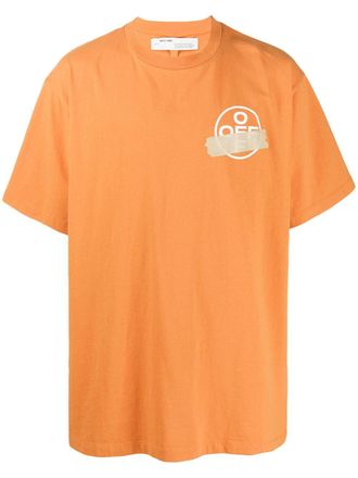 Off-white T-shirt con stampa - Arancione