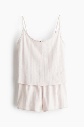 H&M Baumwollpyjama mit Pointellemuster - Pink