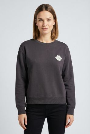 Pepe Jeans London Sweatshirt PEPE JEANS LETHA, Damen, Gr. XL, 990washed schwarz, Sweatware, Obermaterial: 85% Baumwolle, 15% Polyester, bedruckt, normal, Rundhals, Ripp