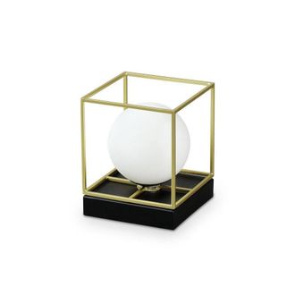 Netlighting Lingotto Decorative Cube Large Table Lamp Brass Satin G9