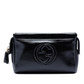 Gucci Pre-owned Gucci Patent Soho Cosmetic Pouch Ladies ZAAE4BJ5A1CREYAU