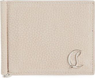Christian Louboutin Mooncrest Leather Bifold Wallet with Money Clip in Bg3E-Beige/Silver at Nordstrom