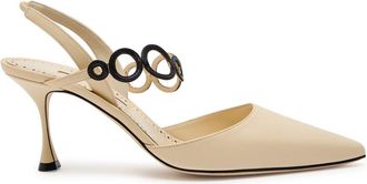 Manolo Blahnik Sidi 70 Leather Sandals - Black And White - 37 (IT37 / UK4)