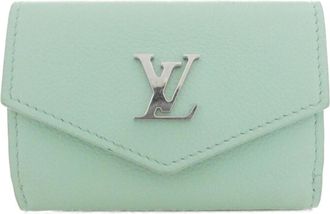 Louis Vuitton Green Leather Wallet (Tri-Fold) (Pre-Owned)