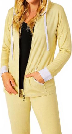 French Kyss Detail Zip Up Hoodie In Sun